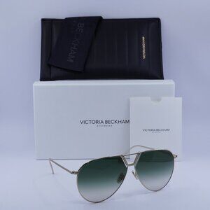 Victoria Beckham VB208S 700 Aviator Sunglasses – Gold/Khaki Gradient